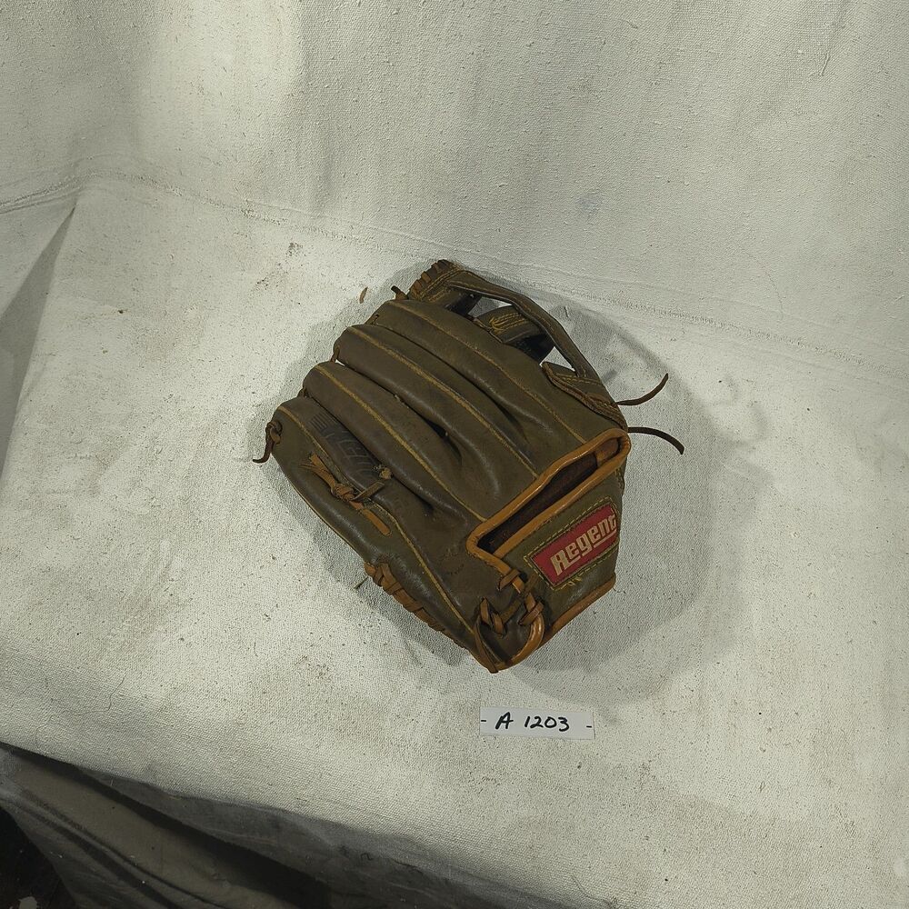 Leather Regent Baseball Glove Big Man Classic Fits On Left Hand W/ Lther Stitch